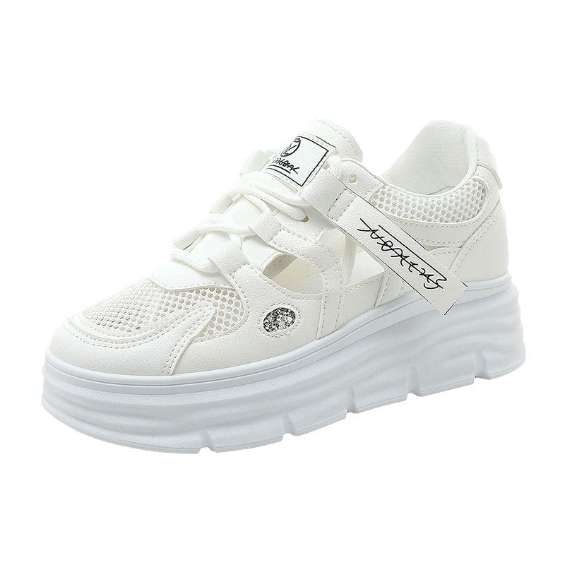Damen atmungsaktive Plateau Sneakers mit ergonomischem Design und robustem Obermaterial EB