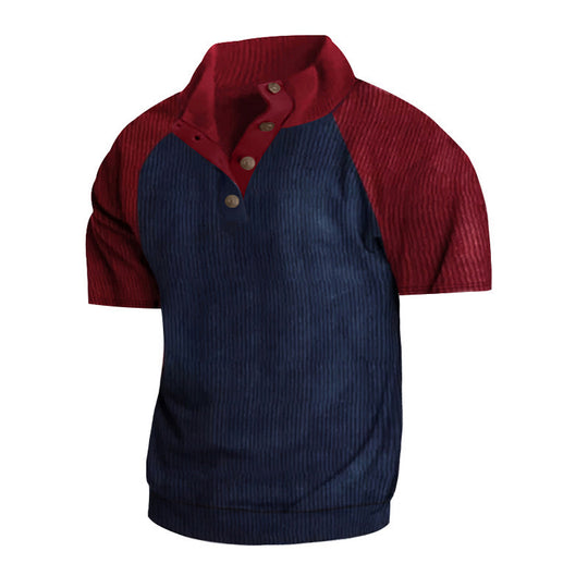 Herren nan Lagenlook-Oberteil mit Velours-Latz und kurzärmeliger Baumwoll-Einlage EB