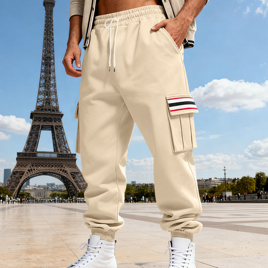 Herren Cargo-Joggerhose mit aufgesetzten Klappentaschen und elastischem Bündchen EB