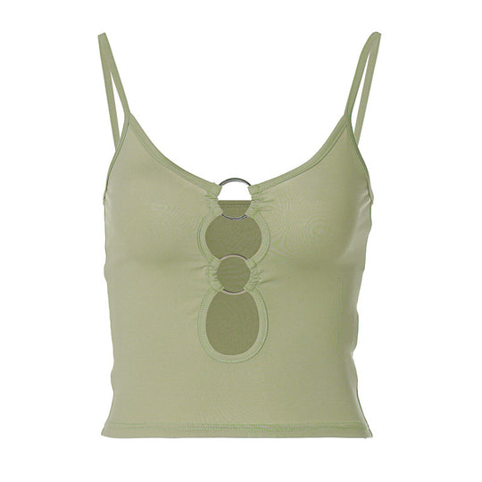 Damen Crop-Top mit dekorativen Cut-Outs EB