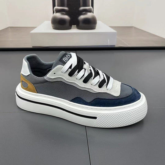 Damen modische Sneaker mit dämpfender Plattform und farblich abgesetzten Schnürsenkeln EB