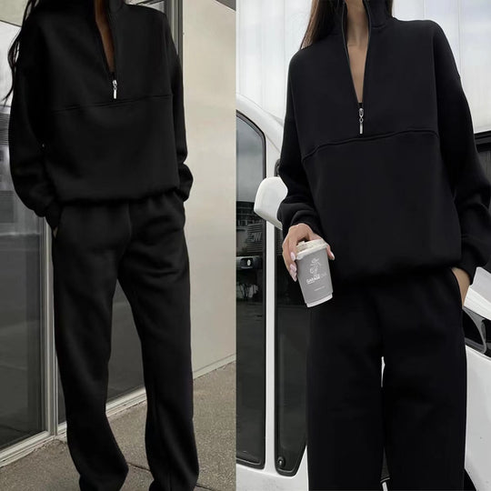 Damen Sportlicher Sweatanzug mit hochschließendem Kragen EB