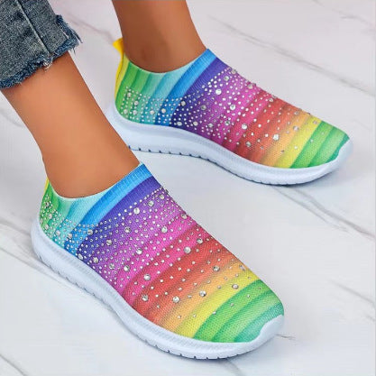 Damen Sneakers mit funkelnden Steinen EB