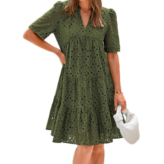 Damen Sommerkleid mit luftigen Lochmuster von EB