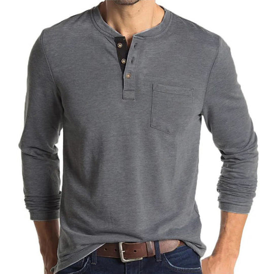 Herren langärmliges Henley-Shirt EB