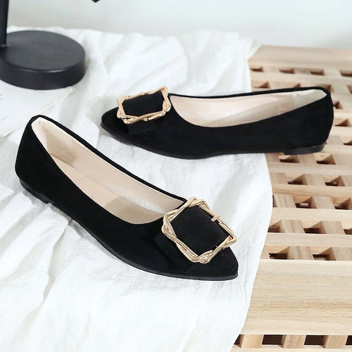 Damen Ballerinas mit eleganter Schmuckschließe EB