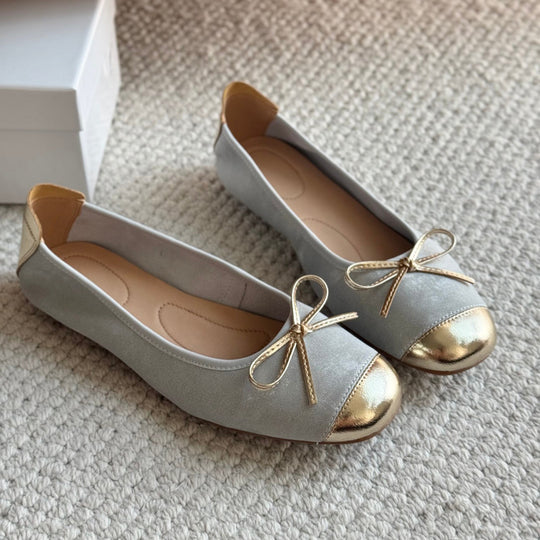 Damen Elegante und bequeme Ballerinas mit Schleifen-Detail EB