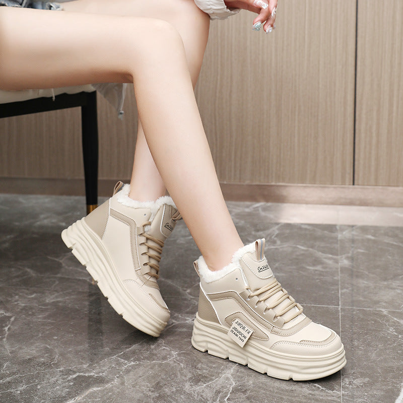 Damen hochmodische Sneaker mit kuscheligem Innenfutter und rutschfester Sohle EB