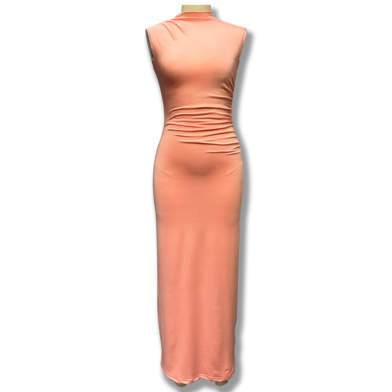Damen Elegantes figurbetontes Midi-Kleid mit asymmetrischem Saum EB