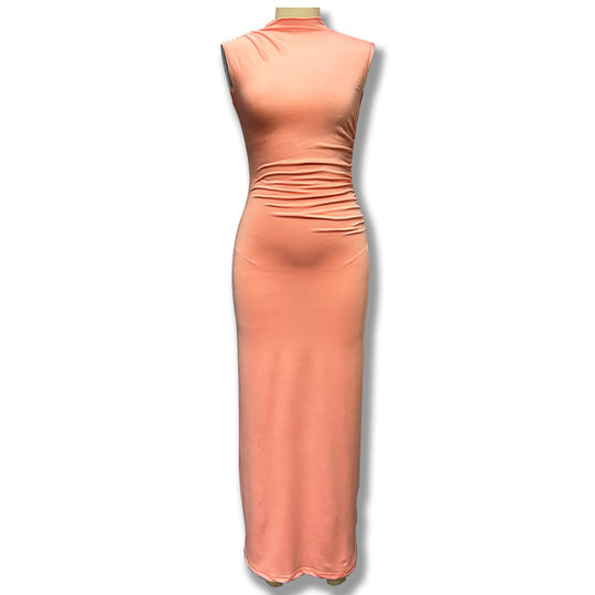 Damen Elegantes figurbetontes Midi-Kleid mit asymmetrischem Saum EB
