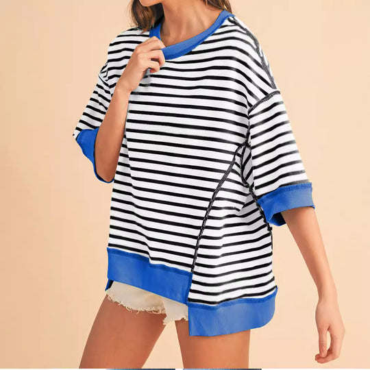 Damen Oversized Streifenpullover EB