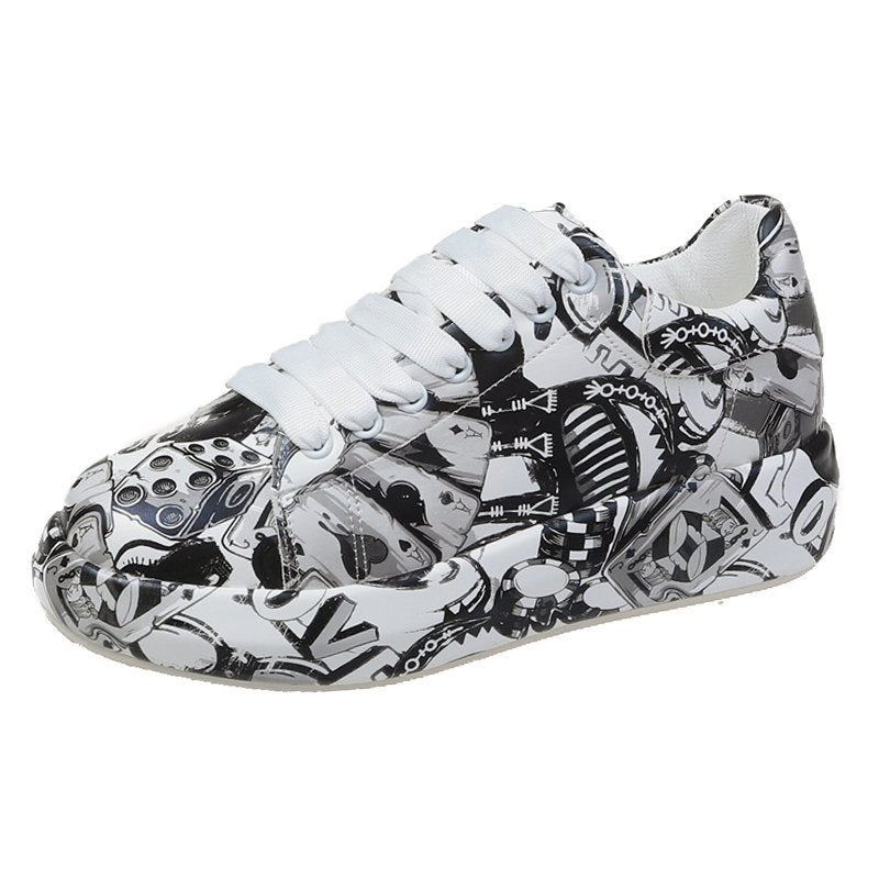 Damen Sneakers im bunten Comic-Design mit rutschfester Sohle EB
