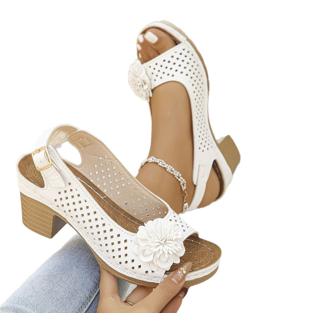 Damen Sandaletten mit floralem Detail von EB