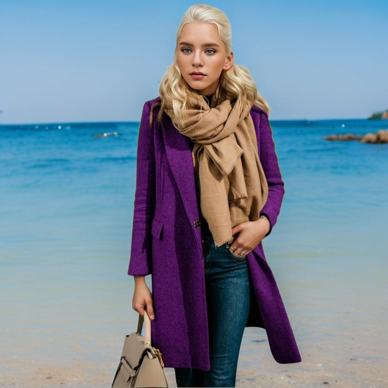 Damen Eleganter Trenchcoat mit Doppelknopfleiste und hochwertigem Material EB