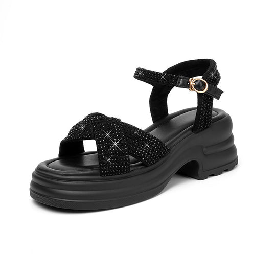 Damen Sandalen mit funkelnden Akzenten und komfortabler Sohle EB