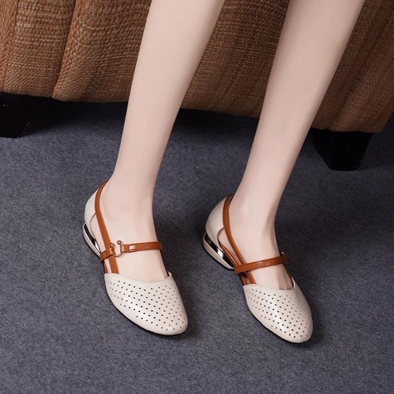 Damen Ballerinas mit luftigen Perforationen und eleganter Doppelriemenführung EB