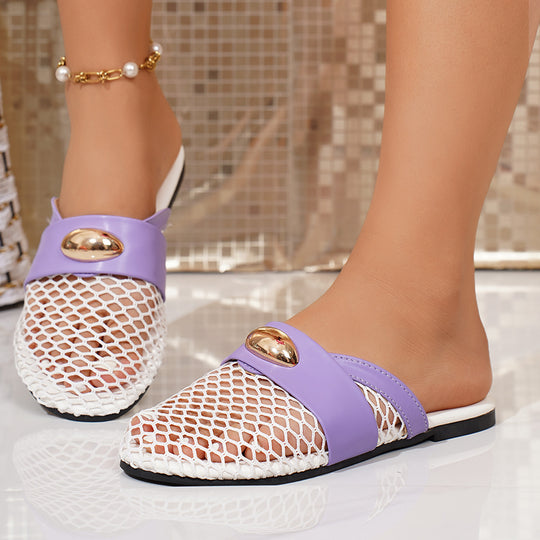 Damen Offene Clogs mit atmungsaktivem Netzdesign und modischem Detail EB