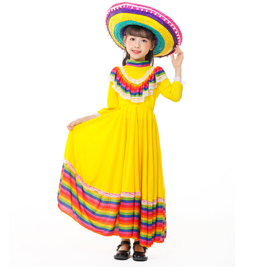 Mädchen farbenfrohes Festkleid EB