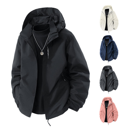 Herren nan leichte wetterfeste Softshelljacke mit verstellbarer Kapuze, winddichter Außenlage und atmungsaktivem Meshfutter EB