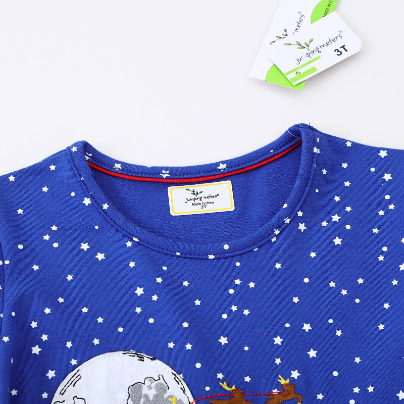 Mädchen Langarmkleid mit Weihnachtsmotiv EB