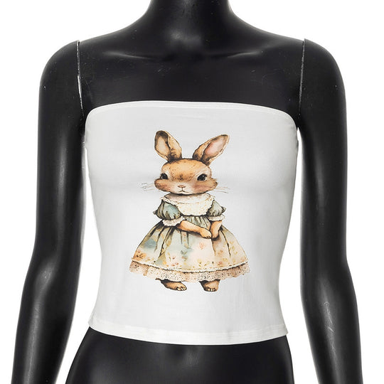 Damen Bandeau-Top mit verspieltem Tierdesign EB