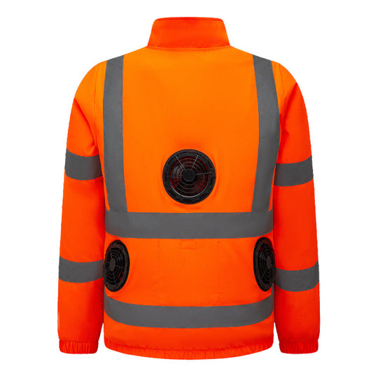 Unisex nan hochsichtbare Warnschutzjacke mit reflektierenden Streifen, extra Taschen und robuster Außenhülle R&B