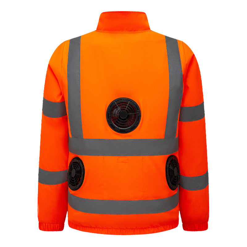 Unisex nan hochsichtbare Warnjacke mit reflektierenden Streifen und multifunktionalen Außentaschen EB