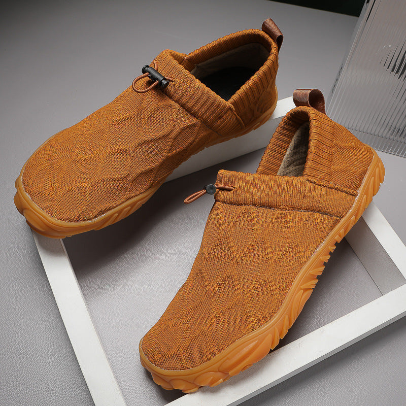 Herren gestrickte Slip-On Freizeitsneaker mit elastischem Schaft, Zuglasche und griffiger Gummisohle EB