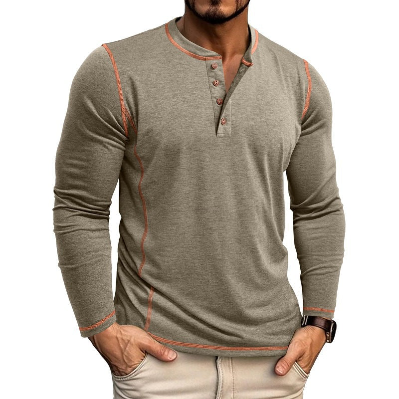 Herren Langarmshirt mit Knopfleiste EB