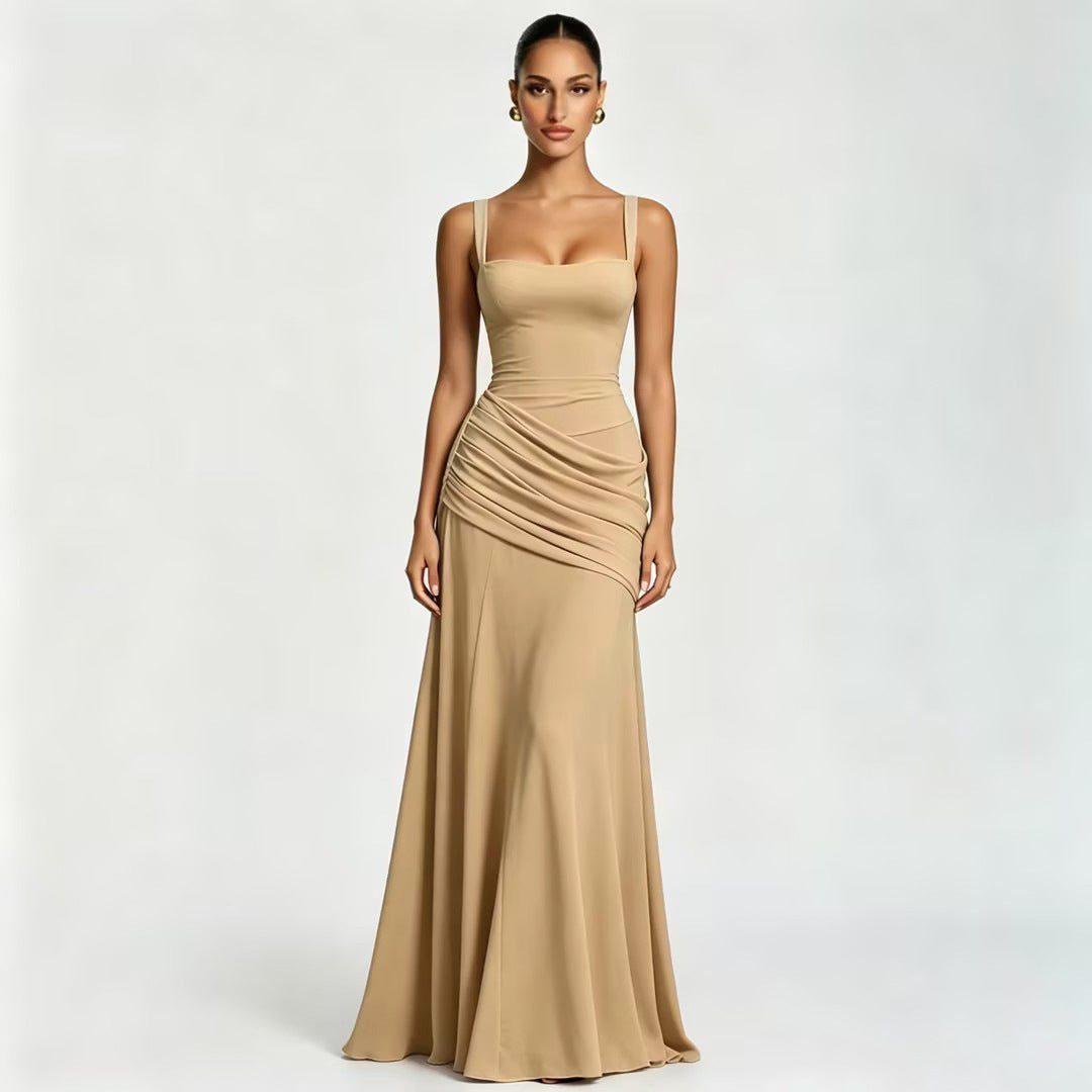 Damen Maxikleid mit innovativem Drapierungseffekt und elegantem Schnitt EB