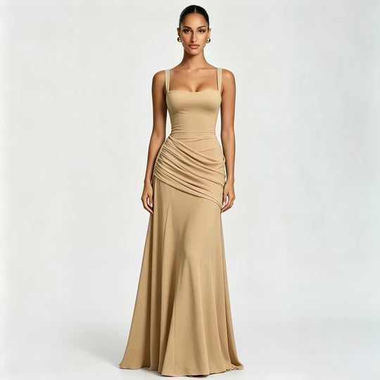 Damen Maxikleid mit innovativem Drapierungseffekt und elegantem Schnitt EB