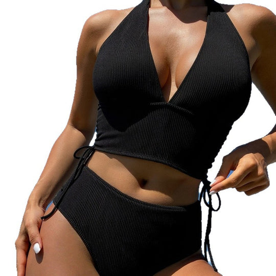 Damen stylischer Einteiler Badeanzug mit raffinierten Cut-Outs EB