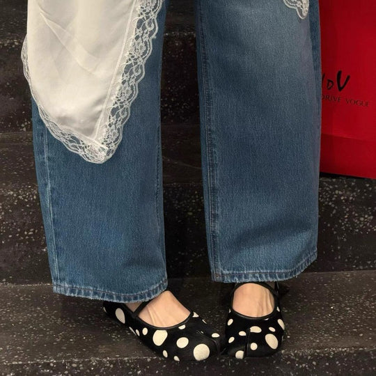 Damen Ballerinas mit trendigem Punktdesign und bequemer Passform EB