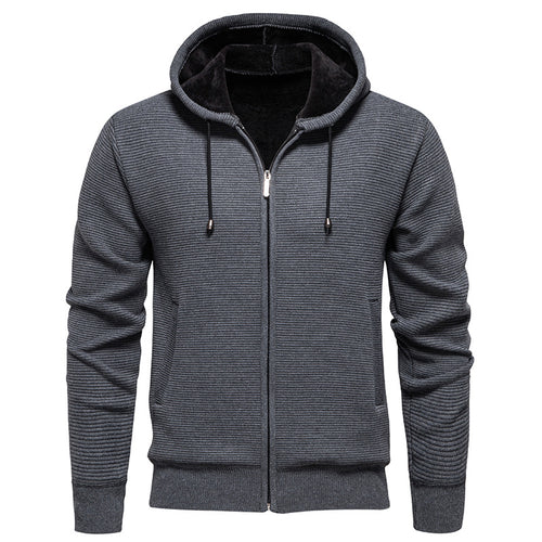 Herren sportliche Fleecejacke mit hohem Kragen und Reißverschluss EB