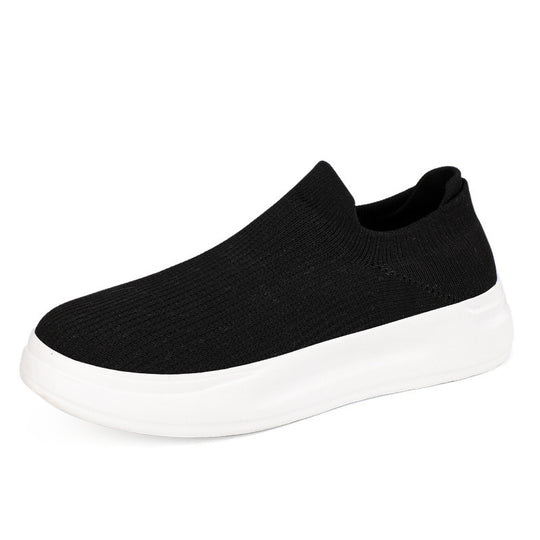 Unisex nan atmungsaktiver Strick-Freizeitschuh mit sockenähnlichem Schaft und rutschfester Laufsohle EB