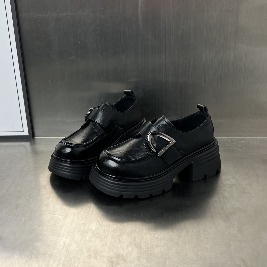 Damen Chunky Loafers mit dekorativem Schnallenverschluss EB