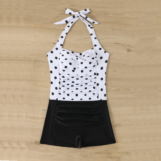 Damen Einteiliger Badeanzug mit Rüschendetails und Hüftshorts EB