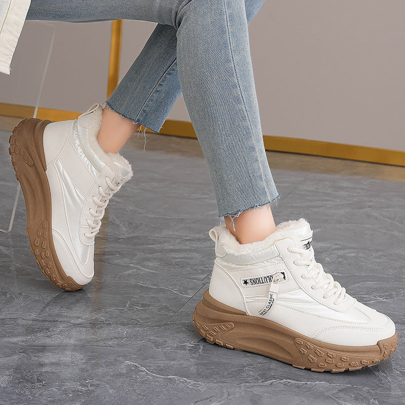 Damen High-Top Sneakers mit isolierendem Fleece-Futter und rutschfester Laufsohle EB