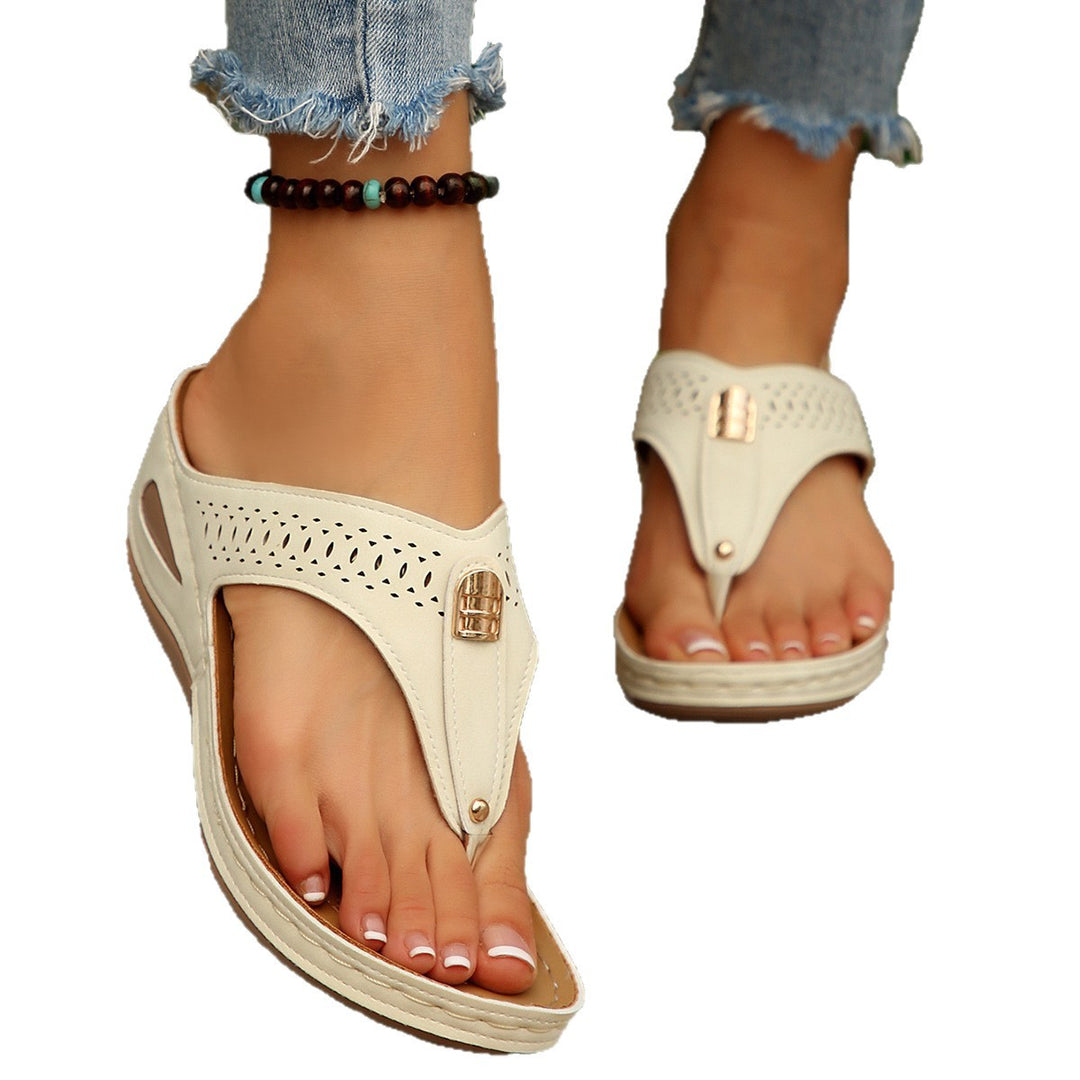 Damen komfortable Zehentrenner-Sandalen mit atmungsaktivem Obermaterial EB