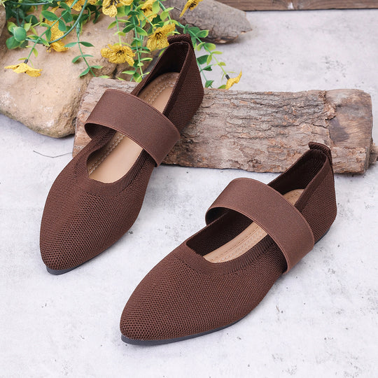 Damen Komfortable Ballerinas mit elastischem Riemen EB