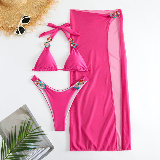 Damen Bikini-Set mit verzierten Trägern EB