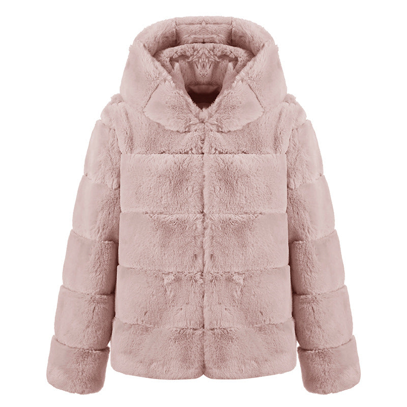 Damen weiche Fleecejacke mit Kapuze EB