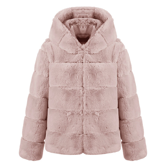 Damen weiche Fleecejacke mit Kapuze EB