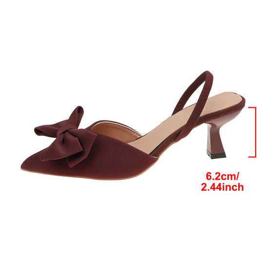 Damen Slingback-Pumps mit dekorativem Schleifchen und elegantem Absatz EB