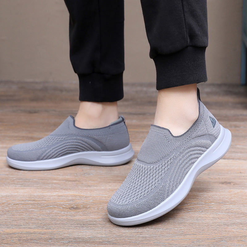 Damen Slip-On Sneakers mit atmungsaktivem Strick-Obermaterial EB