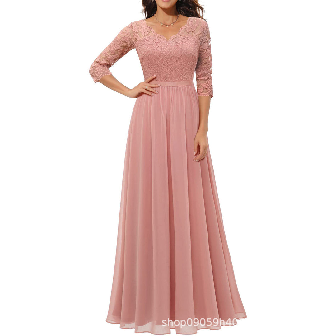 Damen elegantes Spitzenkleid EB