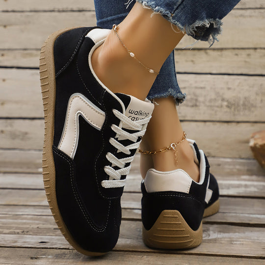 Damen Veloursleder-Optik Casual-Sneaker mit ergonomischer Komfortsohle EB