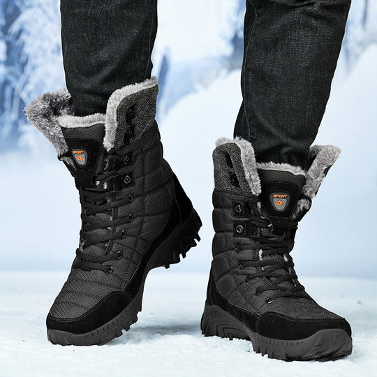 Damen Warm gefütterte Winterstiefel mit rutschfester Sohle und hohem Schaft EB