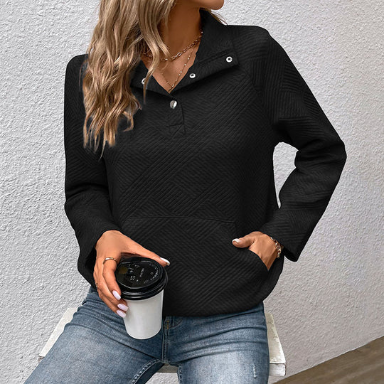 Damen Kapuzenpullover mit strukturiertem Waffelmuster und lässigem Schnitt EB