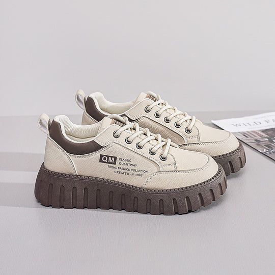 Damen Plattform Sneakers mit modischer Gummi-Laufsohle und atmungsaktivem Obermaterial EB
